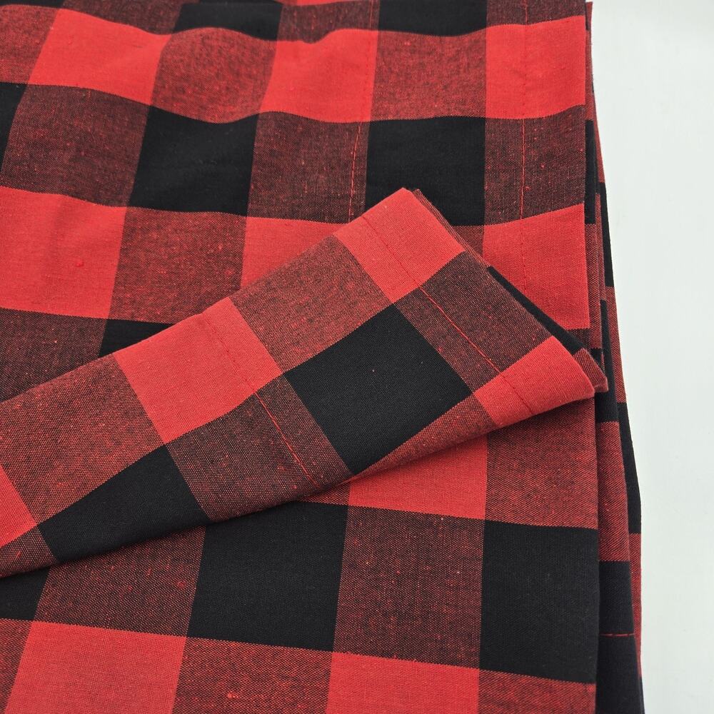 Buffalo Plaid Curtains 2 Panels 52x62" NEW Cabin Country Farmhouse Red Black